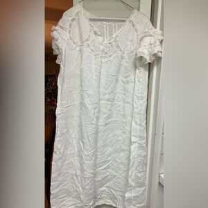 White Lace Trim Nightgown